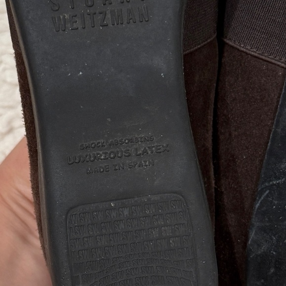 Stuart Weitzman Women's Brown Suede Slip On Wedge Comfort Loafers Sz 7 M Classic - Picture 9 of 10